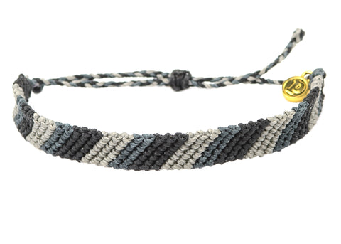 Flat Braided Grey Stripe