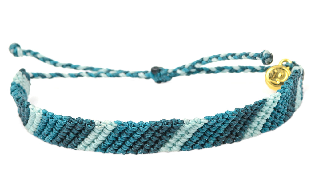 Flat Braided Aqua Stripe