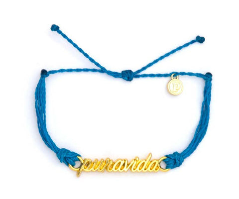 Gold Pura Vida Neon Blue